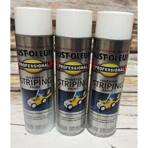 Rust-Oleum 2593838 White Inverted Striping Spray Paint 18oz –  Pack of 3